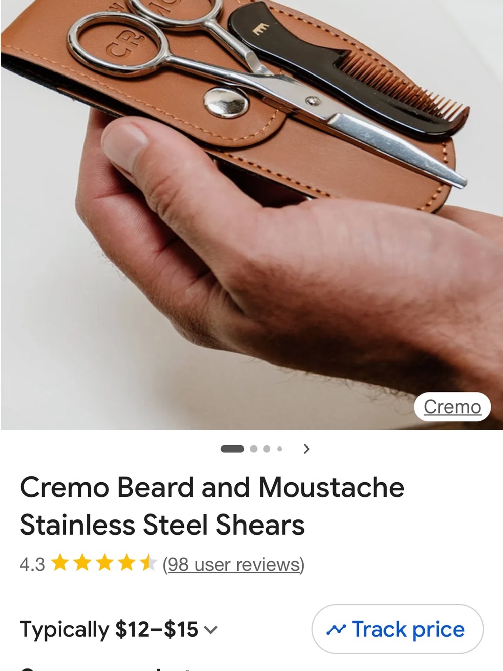 Beard and Moustache Stainless Steel Shears - Brown Case